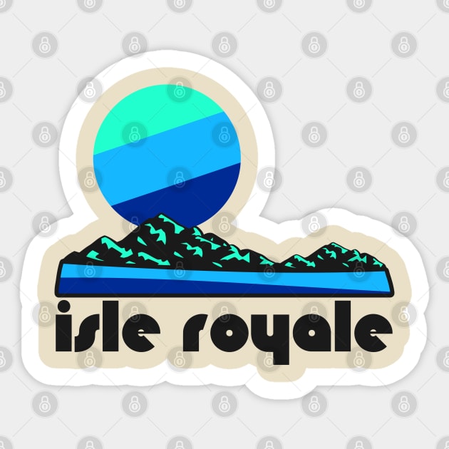 Retro Isle Royale ))(( Tourist Souvenir National Park Design Sticker by darklordpug